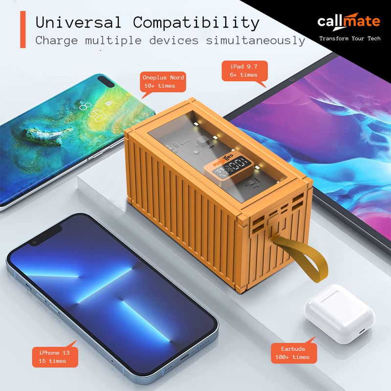 Callmate 50000 mAh 23W Power Bank Yellow - Image 6