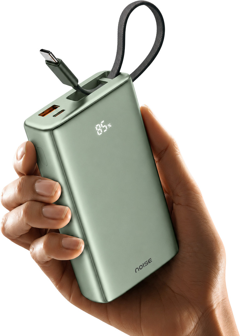 Noise 20000 mAh 45 W Compact Pocket Size Power Bank Green, Lithium Polymer, Fast Charging for Mobile, Earbuds, Smartwatch, Smartband, Speaker, Tablet,