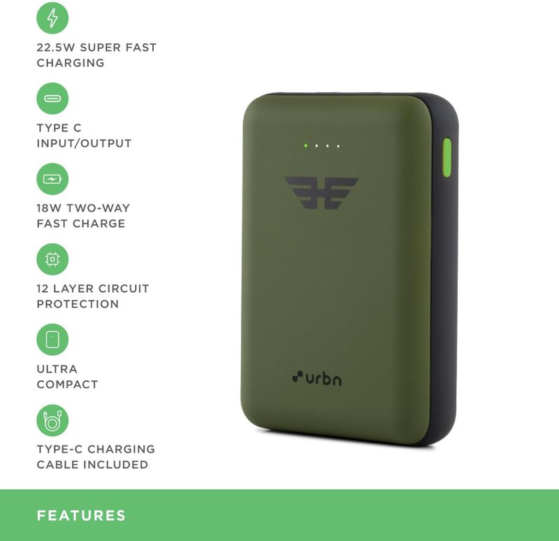 URBN 10000 mAh 22.5W Pocket Power Bank - Image 4