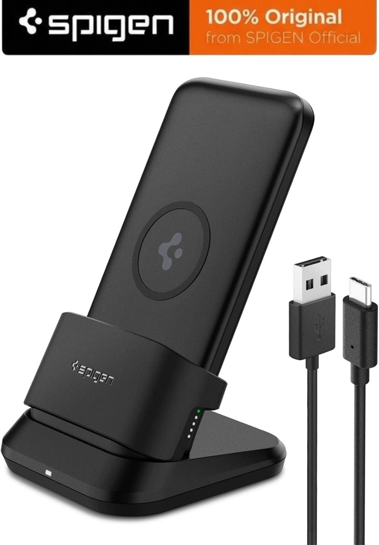 Spigen 10000 mAh 20 W Wireless Compact Power Bank (Black, Lithium Polymer, Fast Charging for Mobile, Laptop)