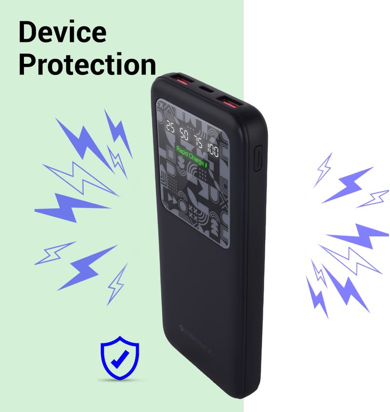 ZEBRONICS 10000 mAh 22.5W Slim Power Bank (Black) - Image 5