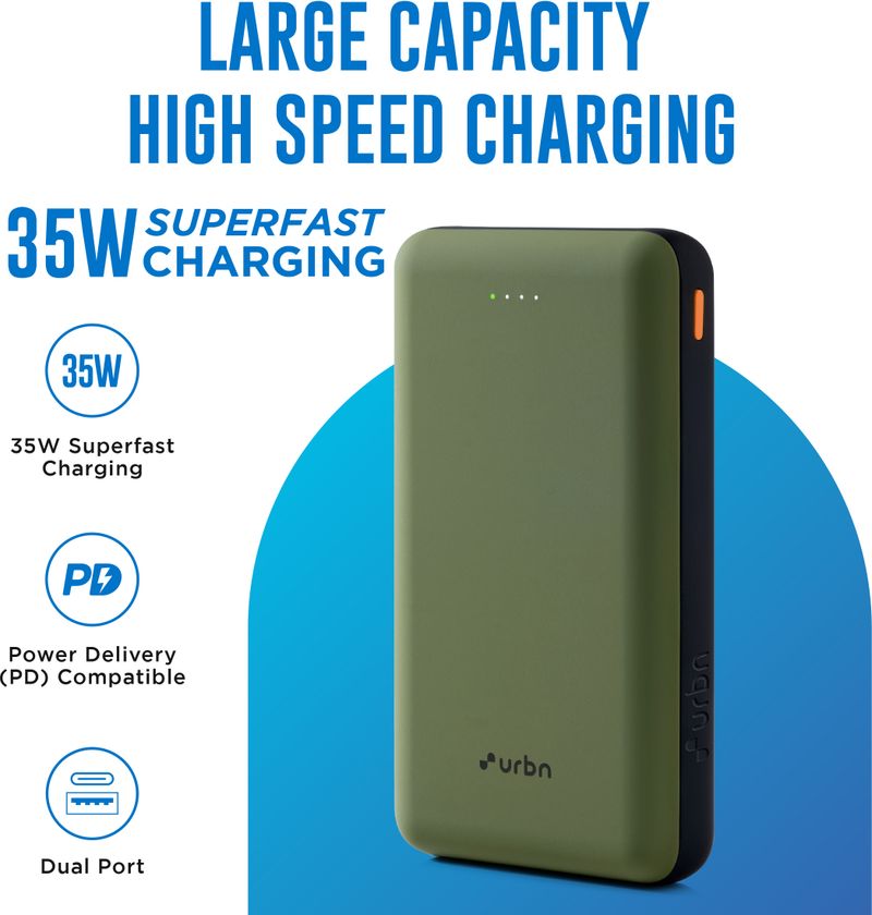 URBN 20000 mAh 35W Ultra Compact Power Bank - Image 3