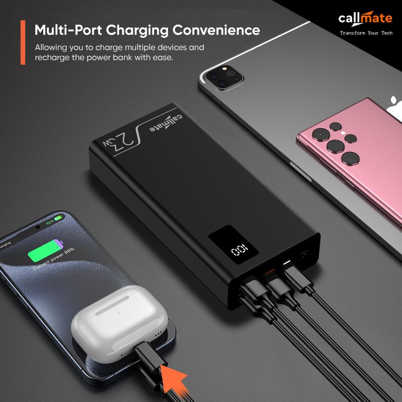Callmate 20000 mAh 23W Power Bank (Black) - Image 4