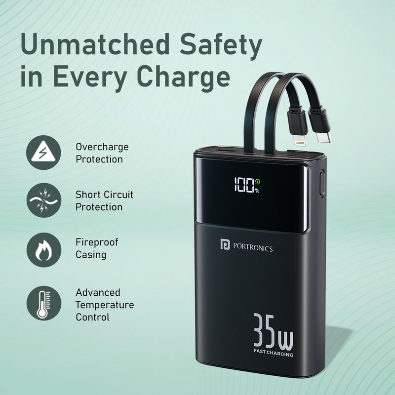 Portronics 20000 mAh 35W Black Power Bank - Image 6
