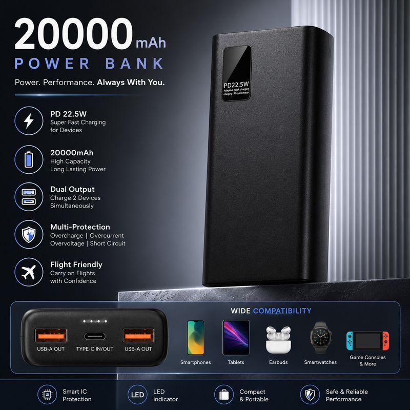 FAHIG 200000 mAh 22.5W Power Bank - Image 6