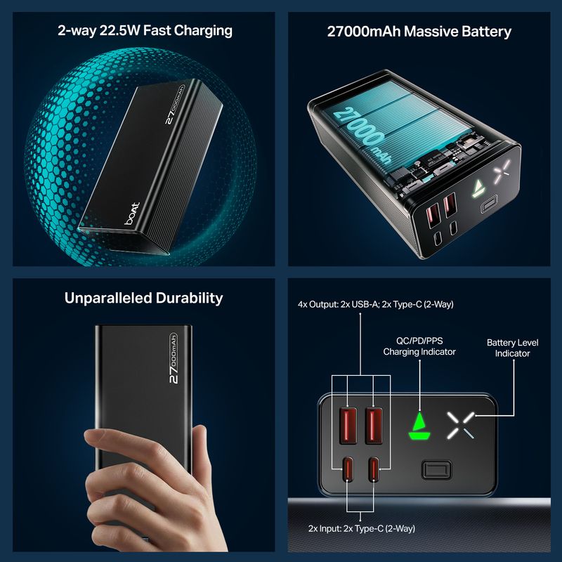 boAt 27000 mAh 22.5W Power Bank Onyx Black - Image 3