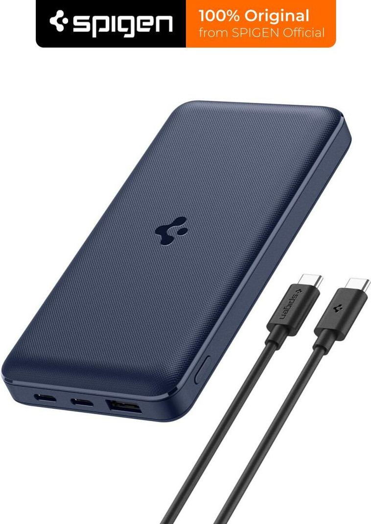 Spigen 20000 mAh 22.5 W Power Bank Navy Blue, Lithium Polymer, Fast Charging for Mobile