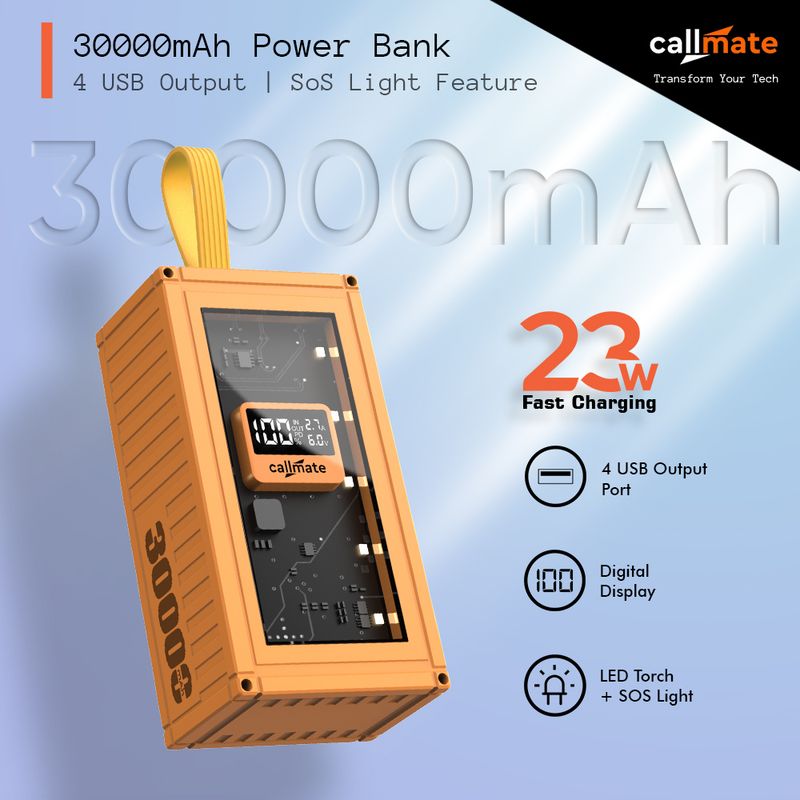 Callmate 30000 mAh 23W Power Bank - Image 3
