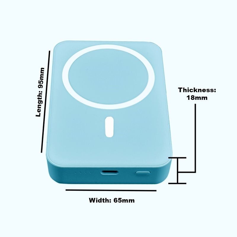 MIFRONICS 10000 mAh 22.5 W Wireless With MagSafe Compact Pocket Size Power Bank (Blue, Lithium Polymer, Quick Charge 4.0, Power Delivery 3.0, Fast Charging for Mobile) - Image 4