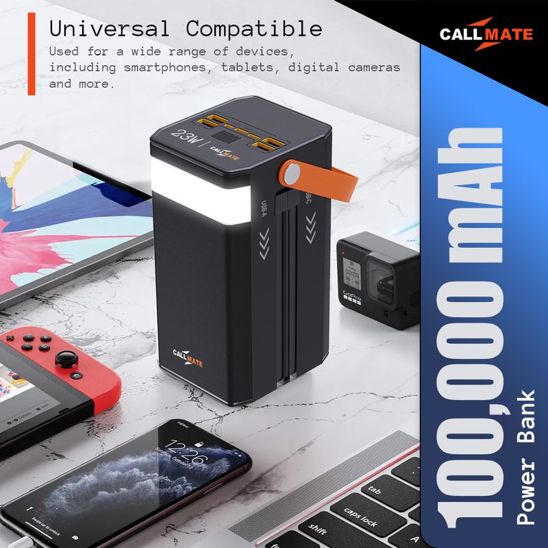 Callmate 100000 mAh 23W Power Bank Black - Image 3