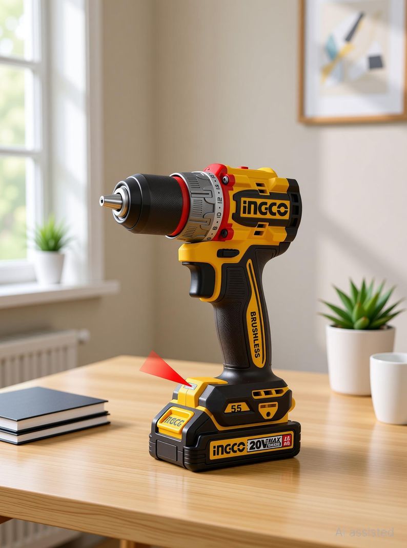 INGCO Compact Brushless Cordless Drill 55Nm, 13mm, 2-Speed - Image 5