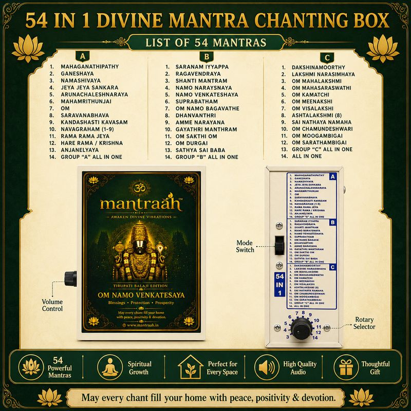 Mantraah 54 in 1 Premium Metal South Mantra Chanting Box Prayer Kit - Image 4