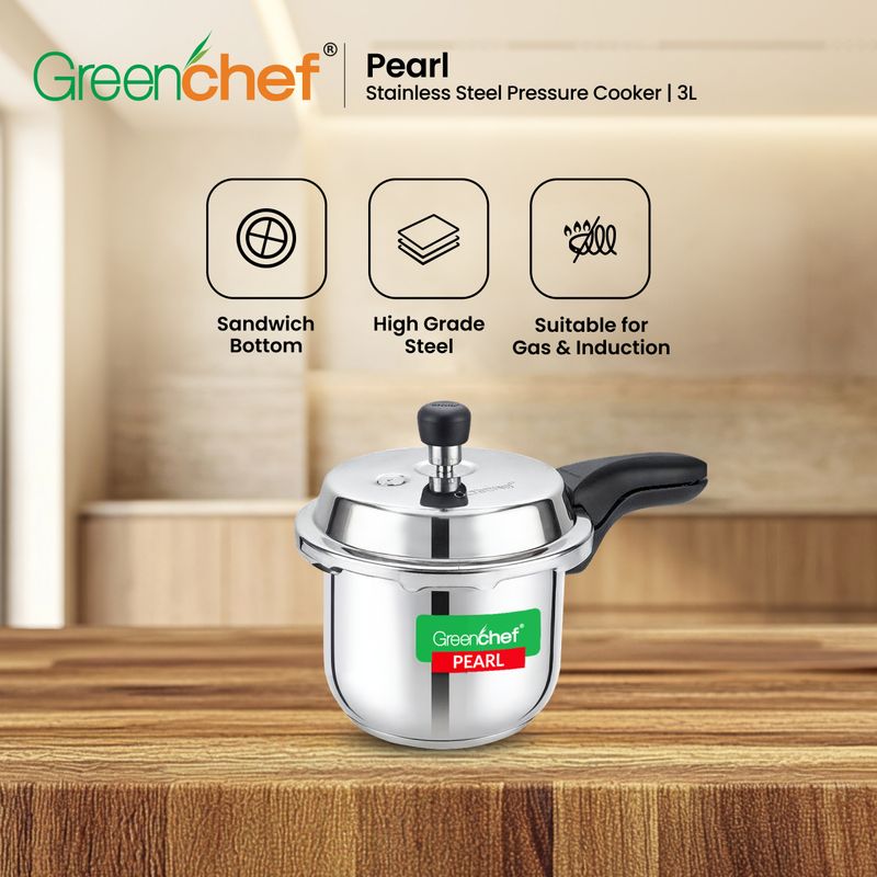 Greenchef 3L Induction Bottom Pressure Cooker - Image 4