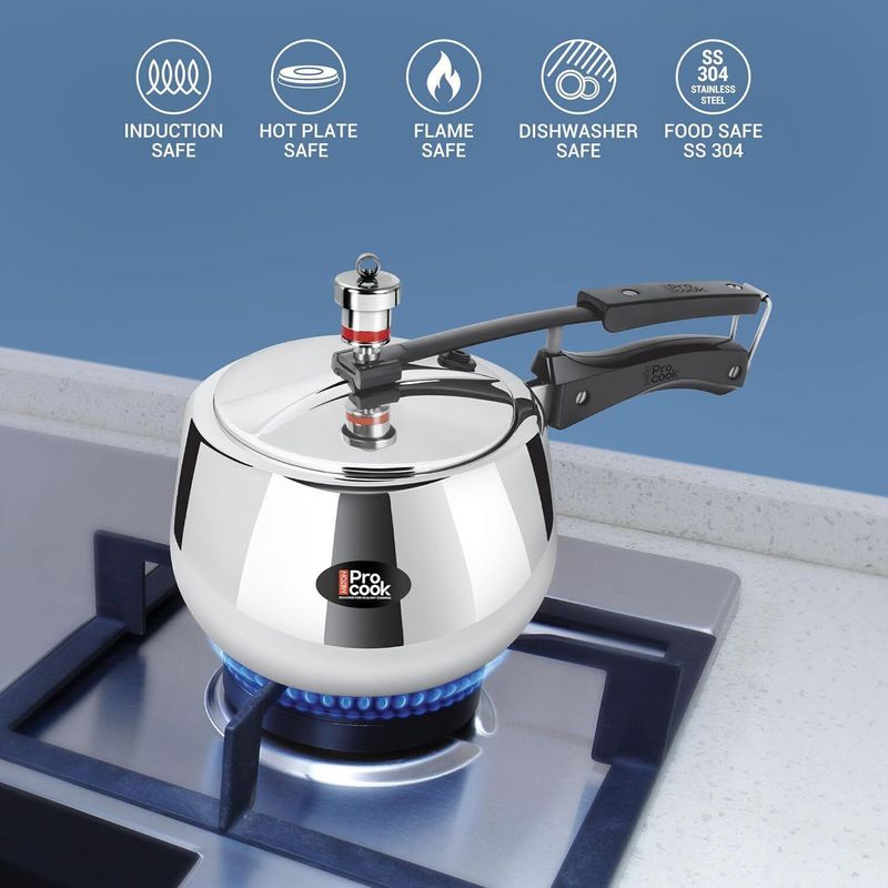 MILTON Pro Cook Triply Stainless Steel 3L Pressure Cooker - Image 6