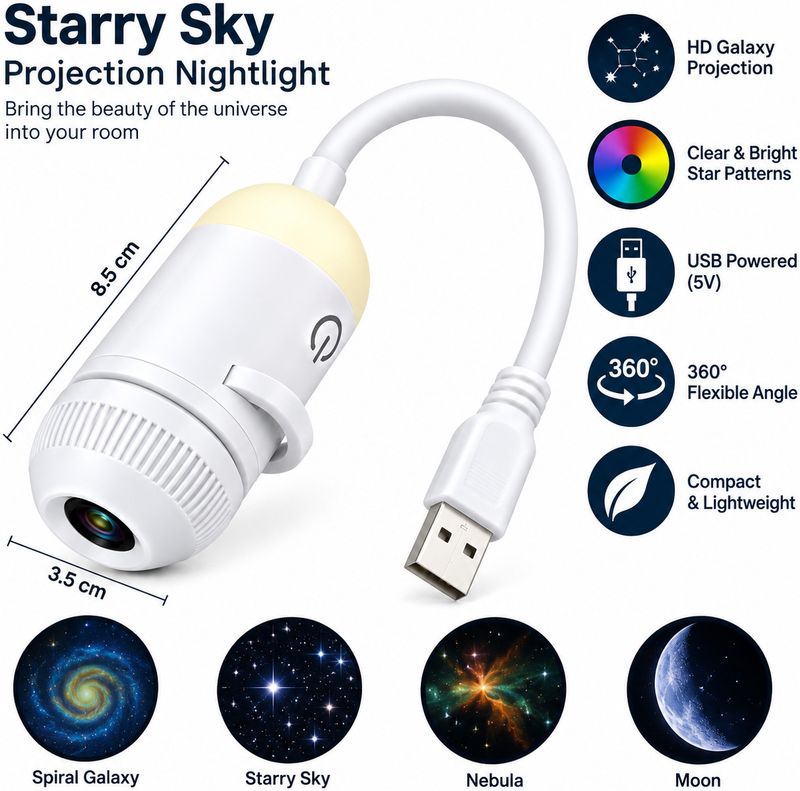 OKASTA Starry Sky Galaxy Projector Night Light - Image 6