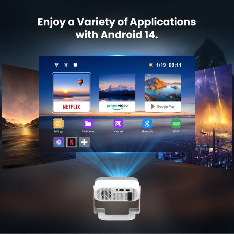 TECHPANDA Smart Projector Android 13 - Image 4