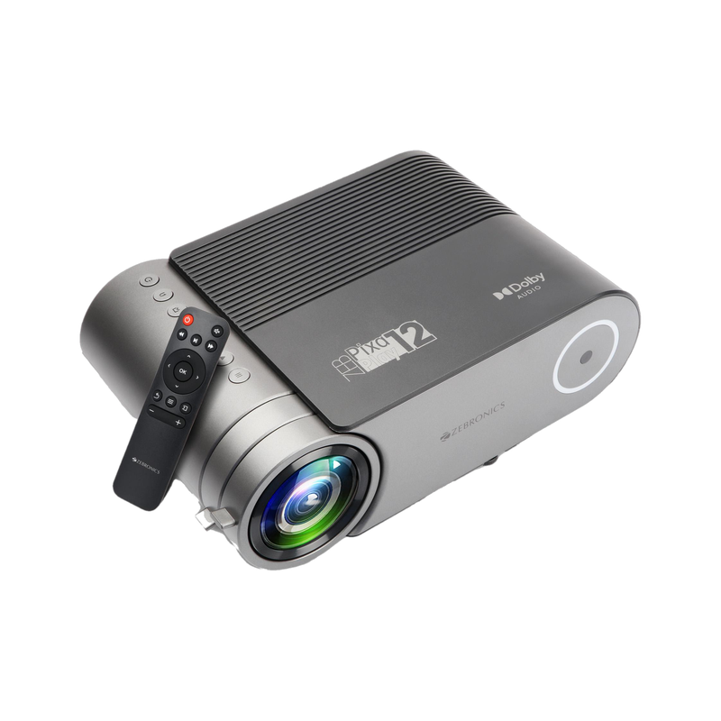 Zebronics Zeb - Pixaplay 12 4400 Lm / 1 Speaker / Remote Controller Led Projector, Dolby Audio, Fhd 1080p Support, 4400 Lumens, 200 Screen, Bt, 2x Usb
