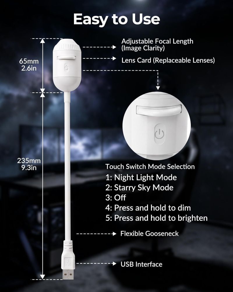 PAHALUXE 2-in-1 Galaxy Projector Night Light - Image 4