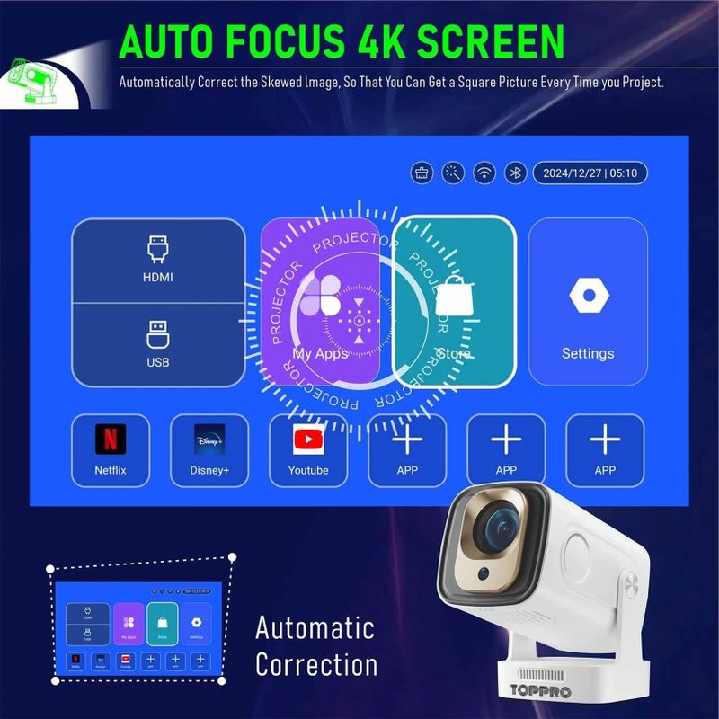 TOPPRO HY260PRO 4K Android Projector - Image 4