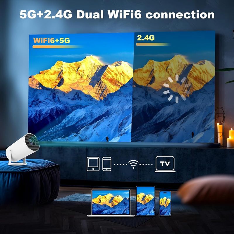 EarShades HY-300 4K Ultra HD Smart Mini Projector - Image 5