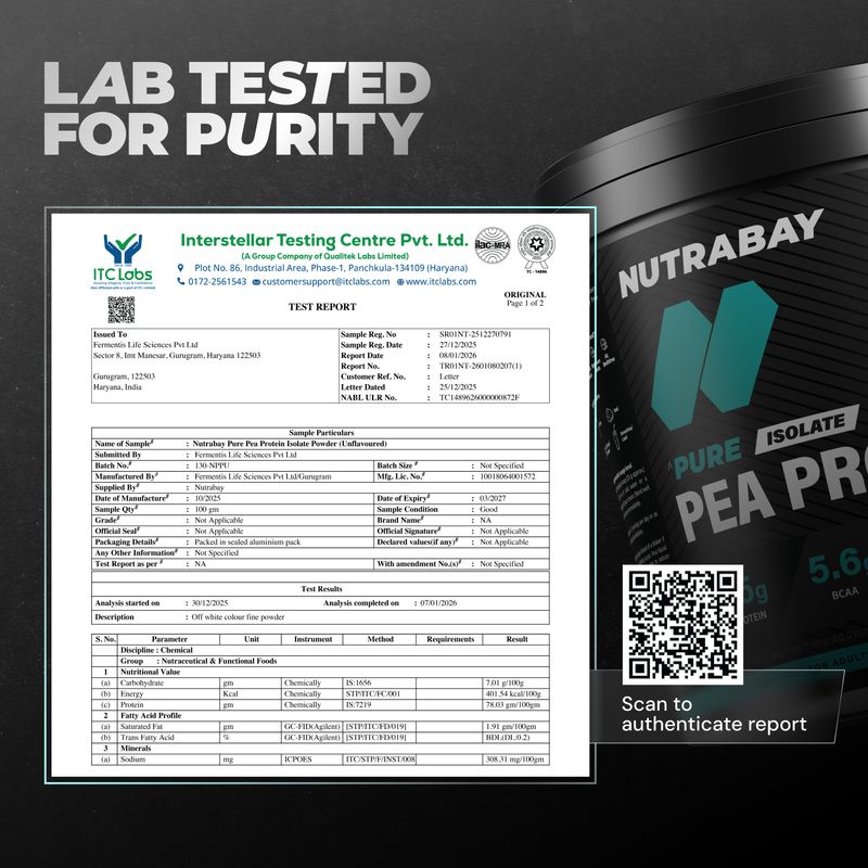 Nutrabay 100% Pea Isolate - Plant-Based Protein 1kg - Image 6