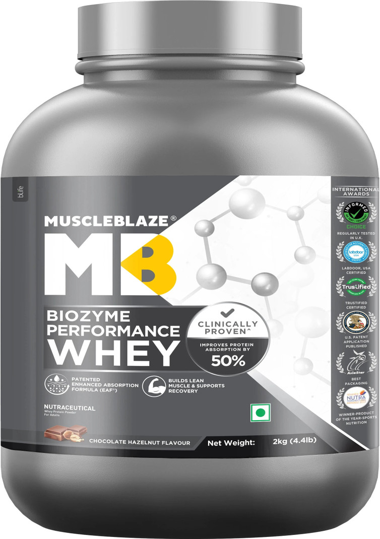 muscleblaze biozyme performance whey protein powder 25g per scoop