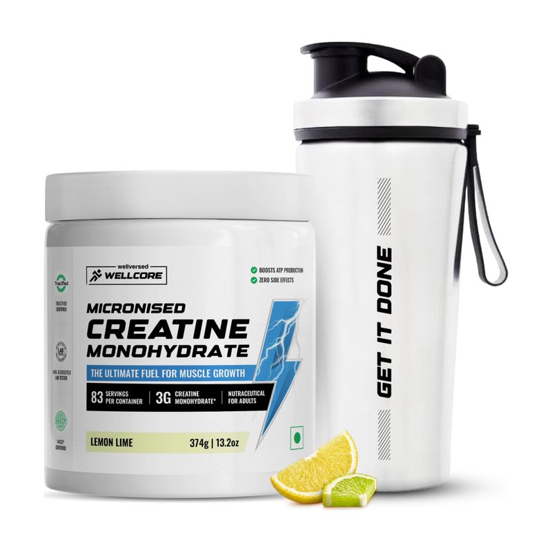 Wellcore Micronised Creatine Monohydrate + Steel Shaker 250g - Image 2