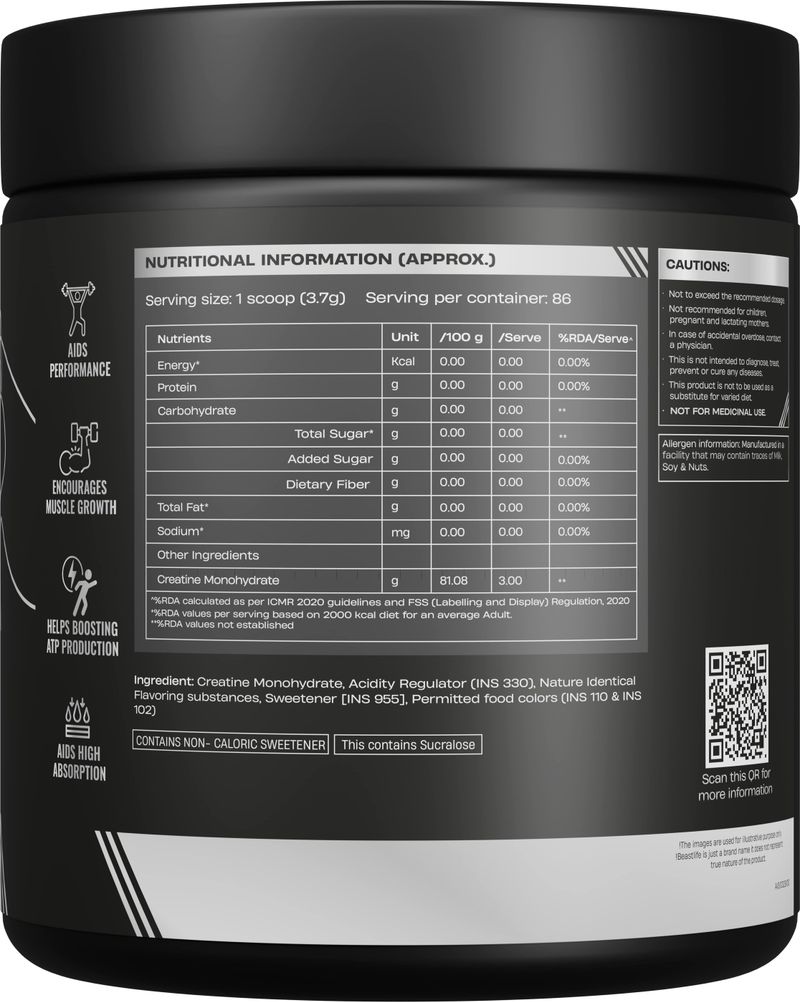 BeastLife Creatine Monohydrate 86 Servings - Image 6