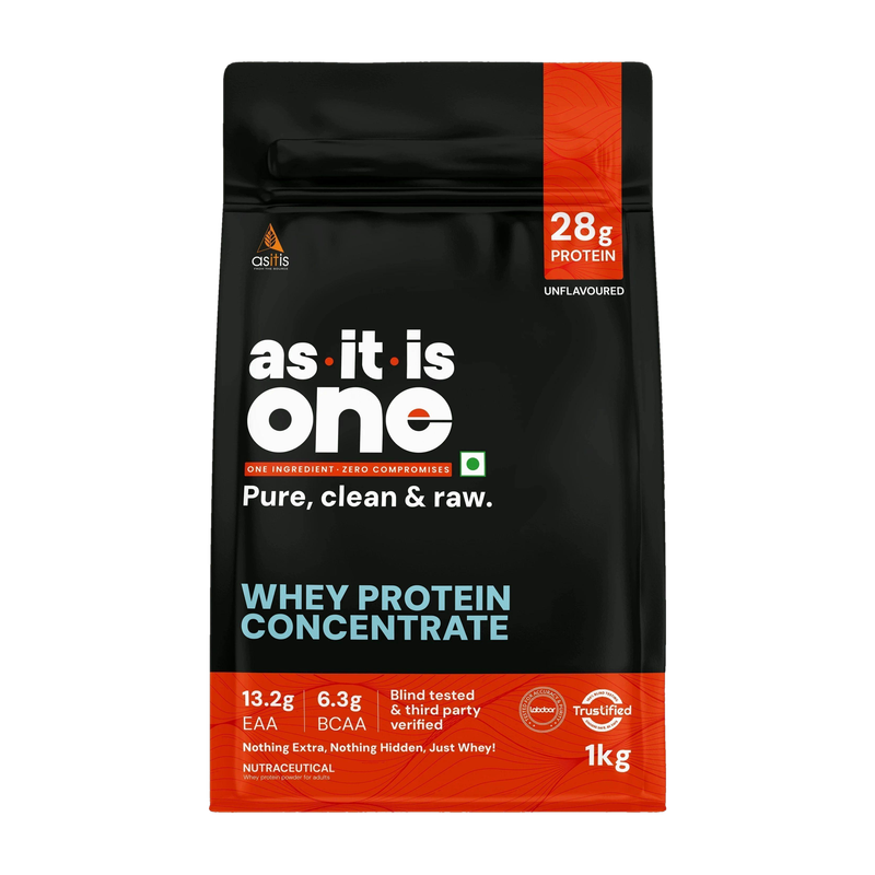 As-it-is Nutrition One Whey Protein Concentrate, Pure, Clean & Raw, 28g Protein Per Serve Whey Protein