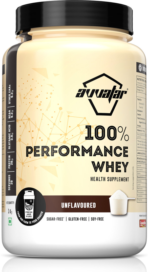 Avvatar 100% Performance Whey Protein (1 kg, Unflavoured)