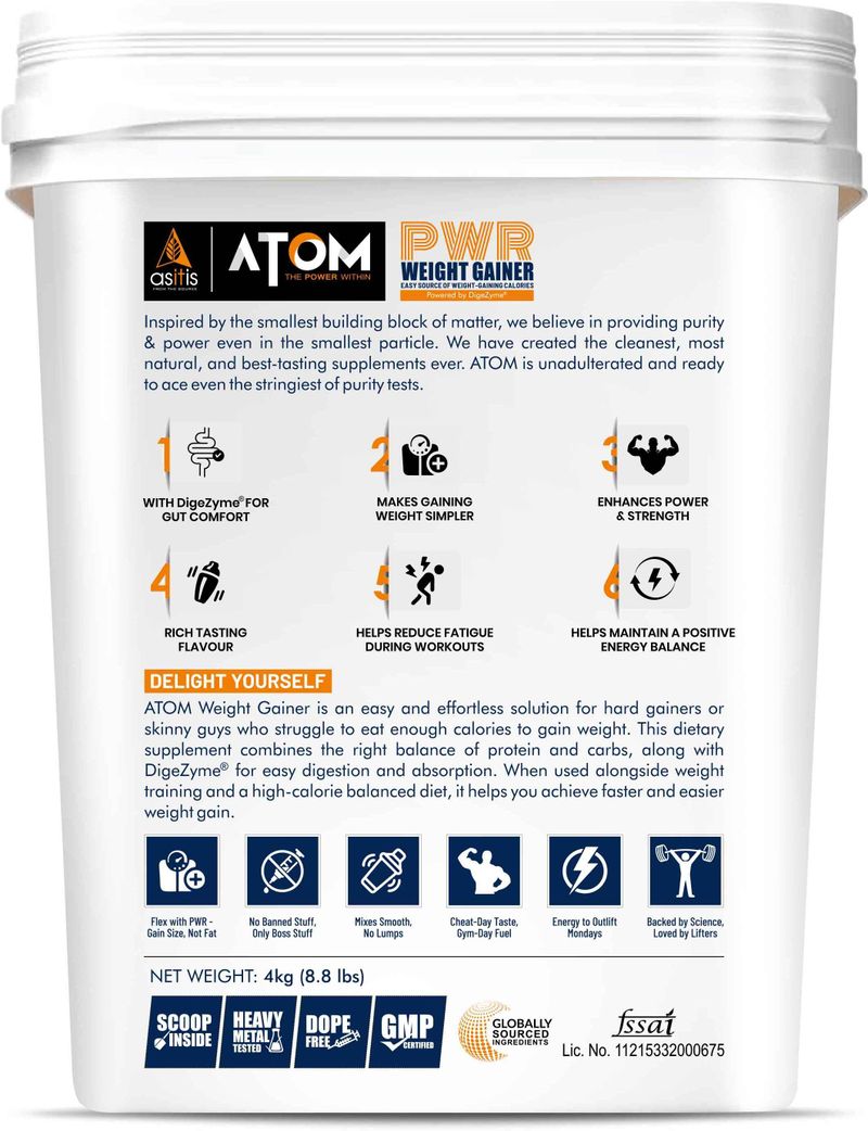AS-IT-IS Nutrition ATOM Weight Gainer 4kg - Image 4