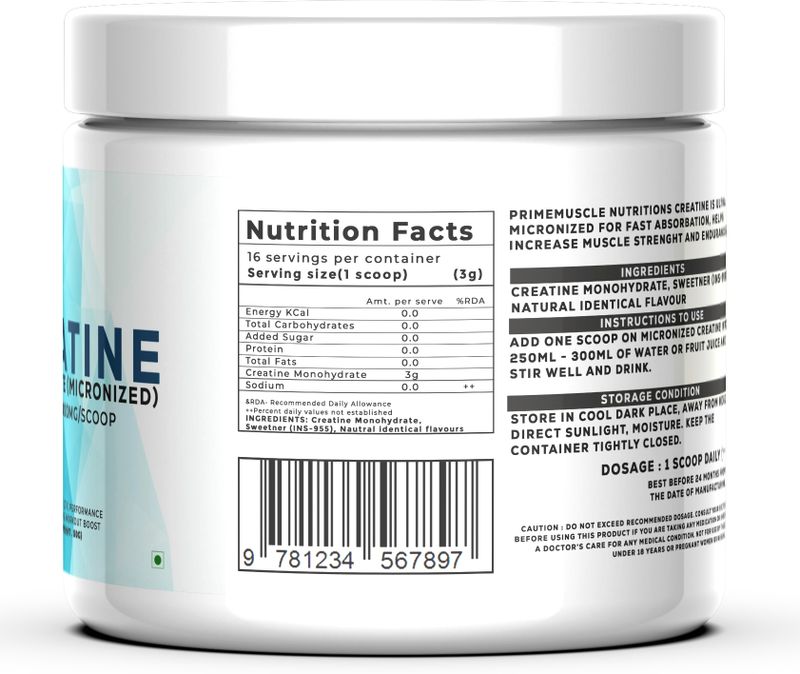 Primemuscle Nutritions Creatine Monohydrate 100g - Image 3
