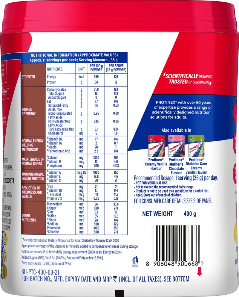 Protinex Rich chocolate | 40% daily protein with 200ml milk | Strong muscles | Zero sugar Whey Protein (400 g, Chocolate) - Image 6