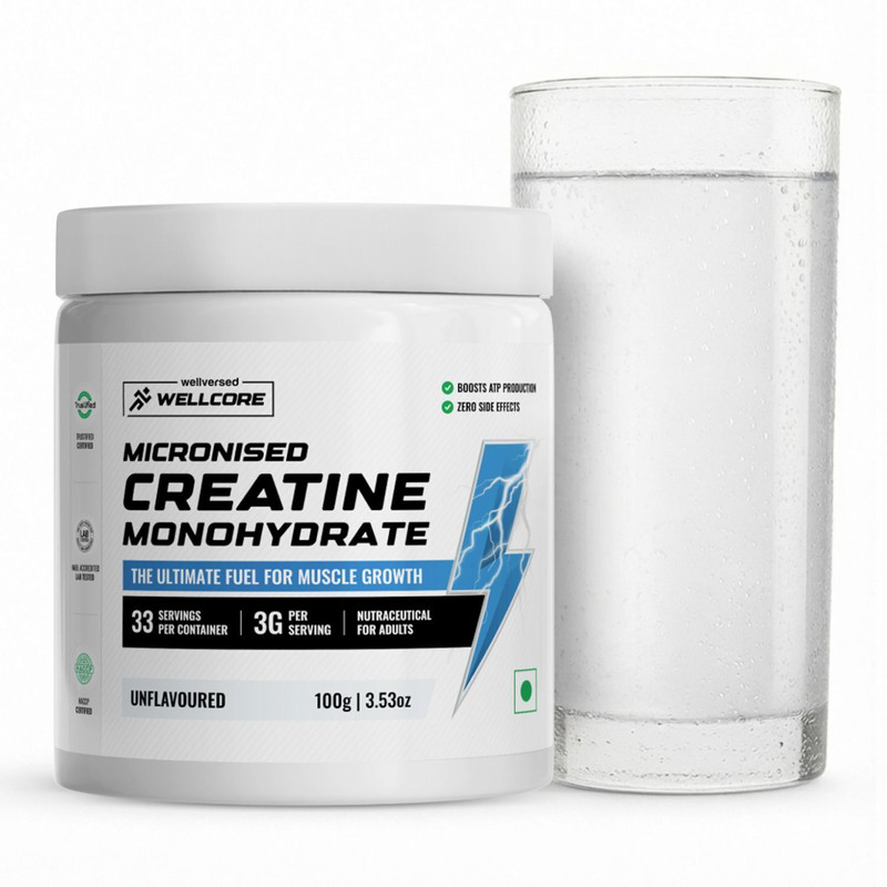 wellcore micronised creatine monohydrate lab tested enhanced absorption 100 pure