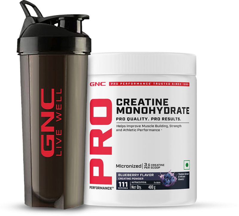 GNC Creatine Monohydrate 400g with Black Shaker 750 ml - Image 2