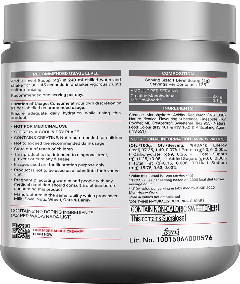 MUSCLEBLAZE Micronised Creatine Monohydrate 120g - Image 6