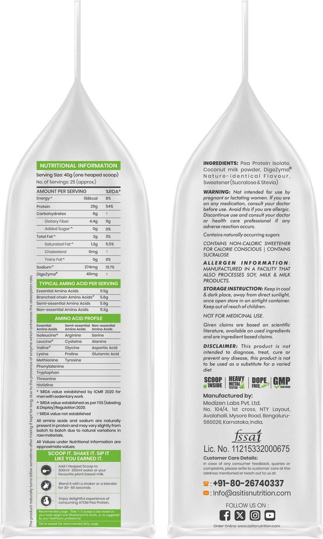AS-IT-IS Nutrition Pea Protein 997.9g - Image 4