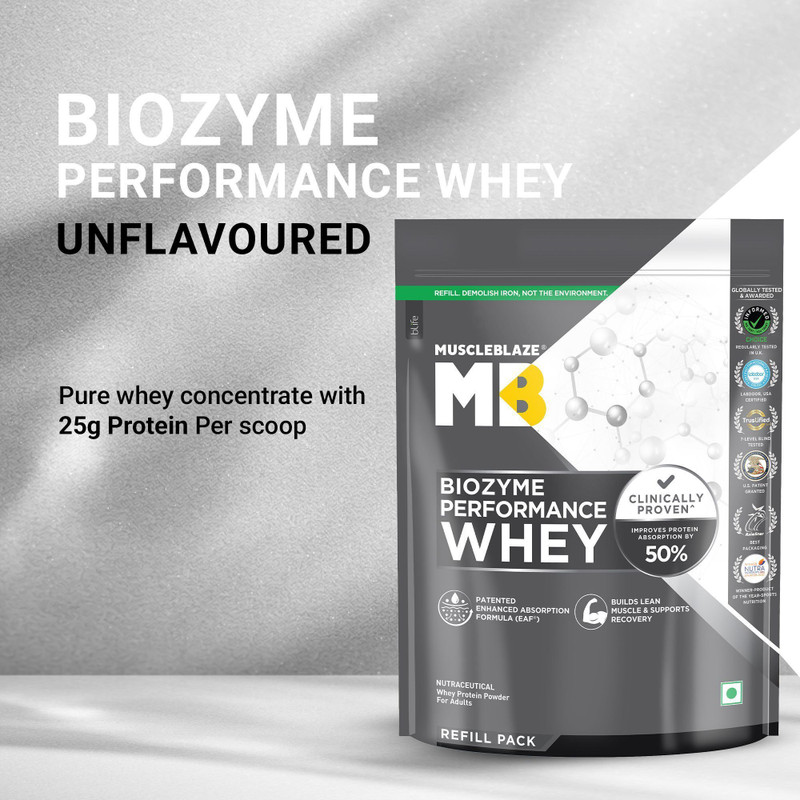 MUSCLEBLAZE Biozyme Performance Whey Protein Powder, 25g Protein Per Scoop Whey Protein Price in India - Buy MUSCLEBLAZE Biozyme Performance deal on Flipkart