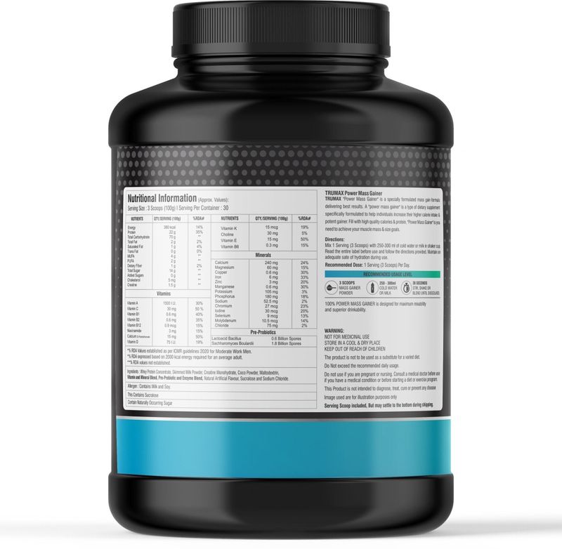TRUMAX Power Mass Gainer 3kg Dark Chocolate - Image 3
