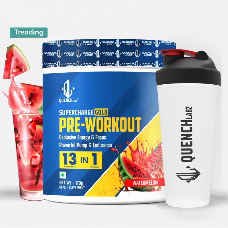 QUENCHLABZ Supercharge Gold Pre-Workout + Shaker - Image 2