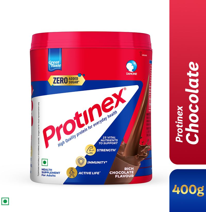Protinex Rich chocolate | 40% daily protein with 200ml milk | Strong muscles | Zero sugar Whey Protein (400 g, Chocolate) - Image 2