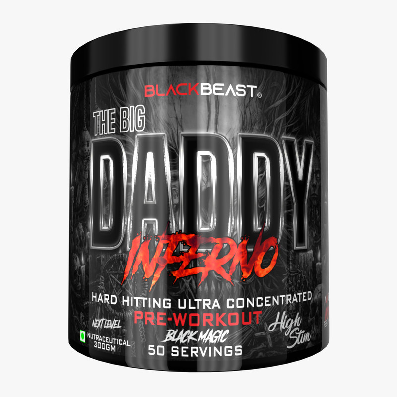 Black Beast The Big Daddy Inferno Next Level Preworkout 50 servings 6000mg Citrulline blend Pre Workout (300 g, Black Magic)