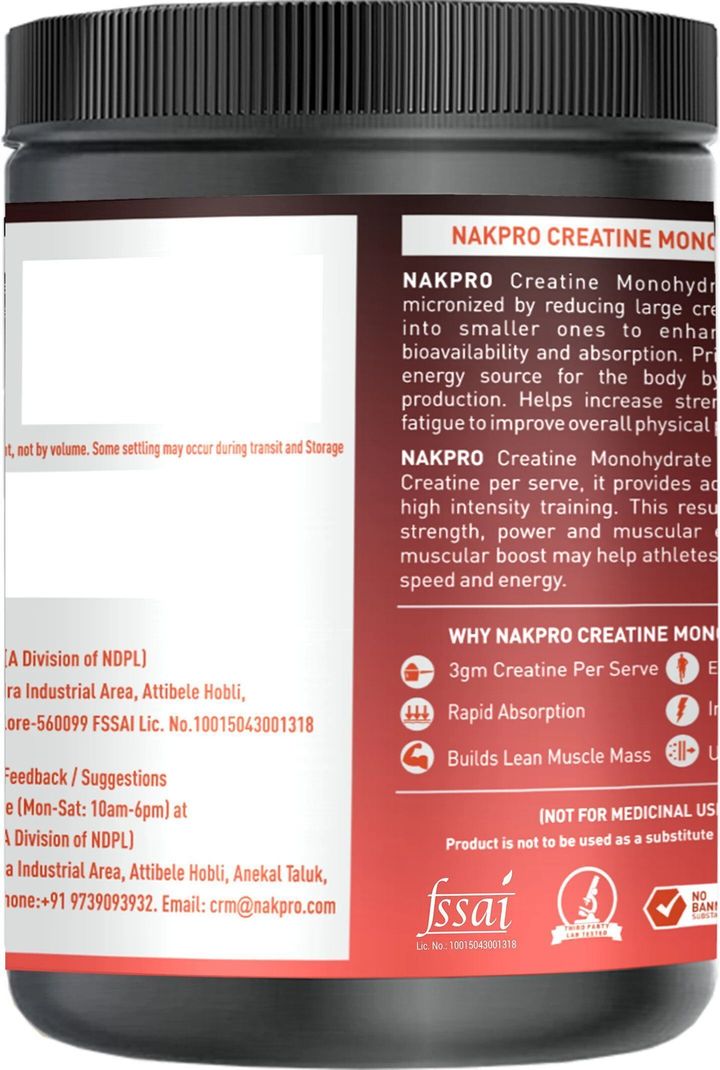 Nakpro Micronized Creatine Monohydrate Jar - Image 4
