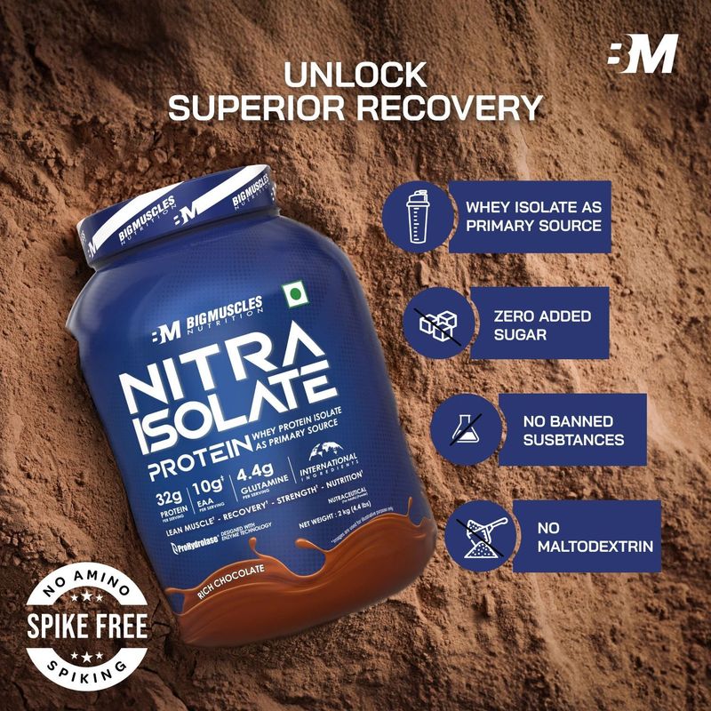 BIGMUSCLES NUTRITION Nitra Isolate Whey Protein 2kg Chocolate - Image 4