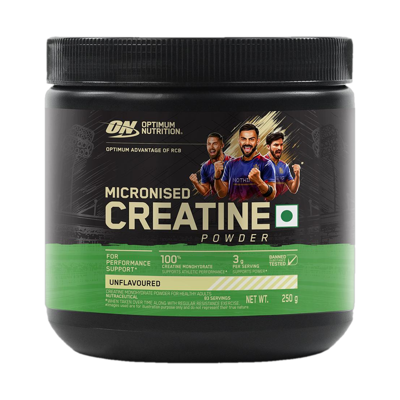 Optimum Nutrition (ON) RCB Limited Edition Micronised Monohydrate Creatine 250 g, Unflavored