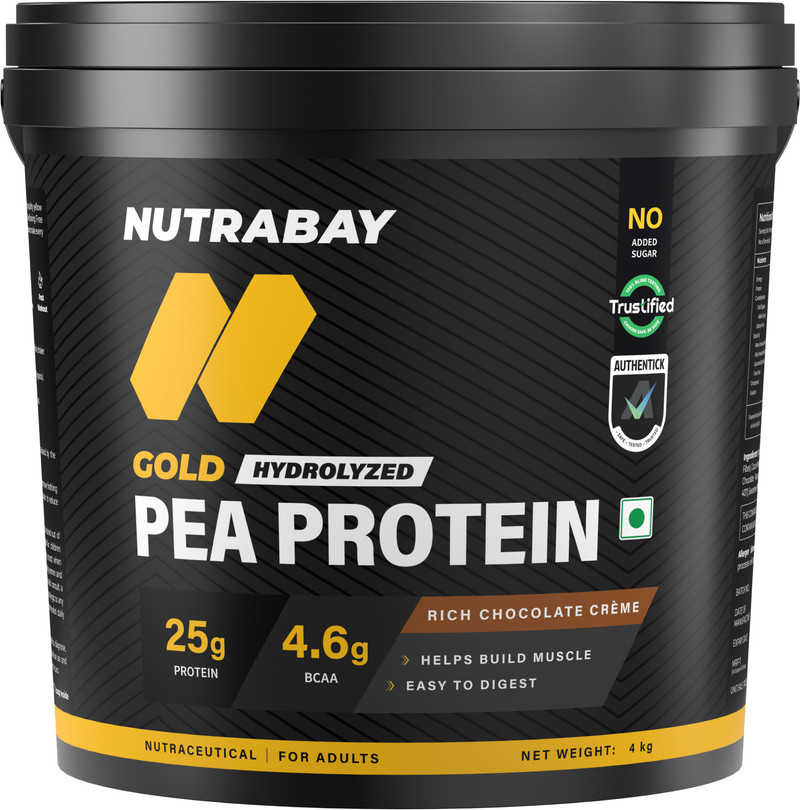 Nutrabay Gold Pea Protein Plant-Based Protein 4 kg, Rich Chocolate Creme