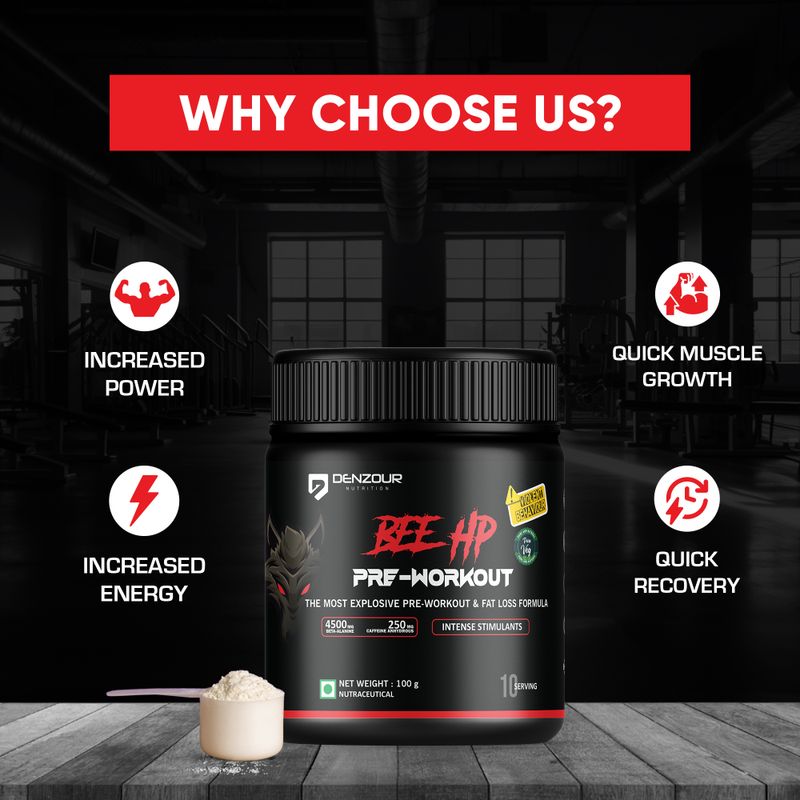 DENZOUR NUTRITION Bee-Hp Pre-Workout with Shaker - Image 4