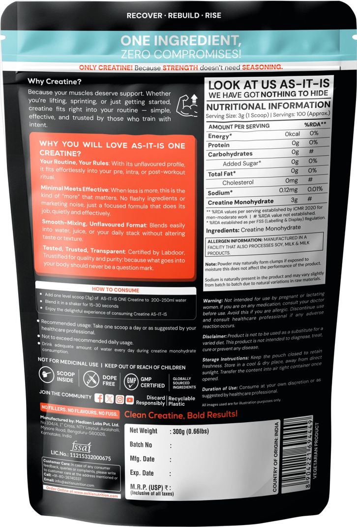 AS-IT-IS Nutrition One Monohydrate 300g - Image 6