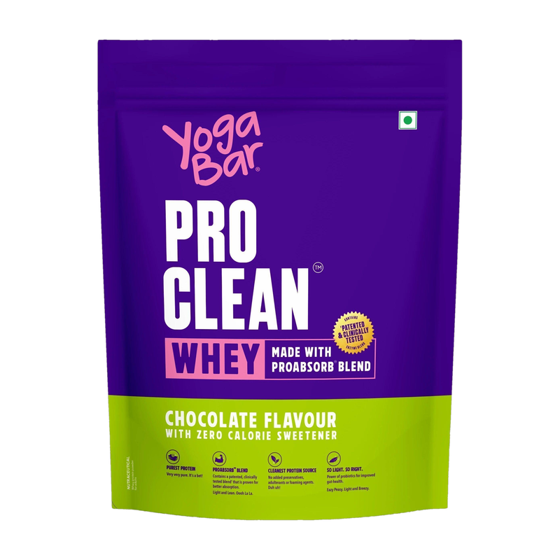 Yogabar Whey Protein Isolate + Concentrate|Chocolate 907g|25g Protein/Scoop|2lbs Whey Protein (907 g, Delicious & Chocolatey)