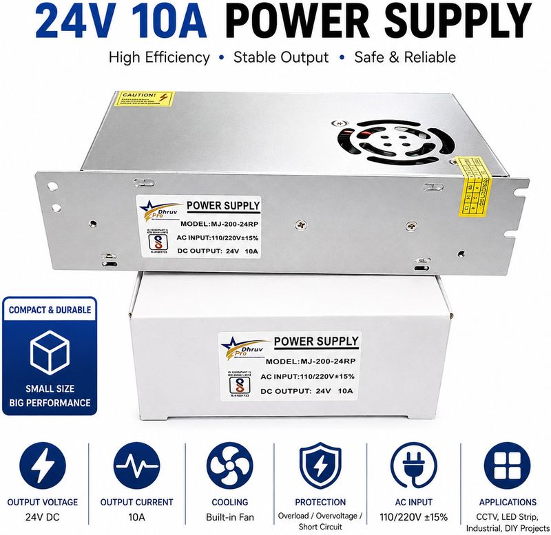 DHRUV-PRO 24V 10A DC Power Supply - Image 3